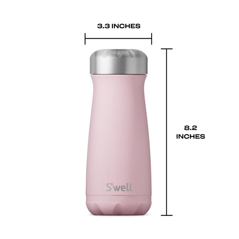 S'well Stainless Steel Traveler, 16oz, Pink Topaz, Triple Layered Vacuum Insulated Containers Keeps Drinks Cold for 24 Hours and Hot for 12, BPA Free, Easy Carrying On the Go - Image 4